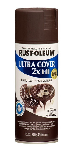 Spray Pintura Ultracover Café Satin 2x Colores Rust Oleum