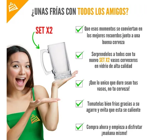 Vasos Para Cervezas En Vidrio De Estilo Rústico Kit X2 Vasos