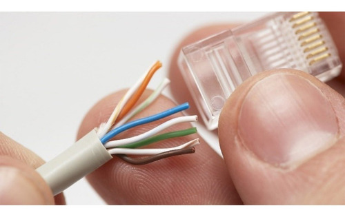 Imagen 4 de 10 de Ficha Red Conector Plug Rj45 Cat5e Utp Bolsa 100u Reguvolt