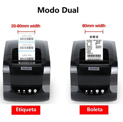 Imagen 6 de 6 de Impresora Xprinter Etiquetas Codigo Usb Y Bluetooth Xp-365b