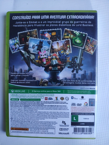 Lego Movie Xbox 360 Original Midia Fisica Dvd Leia