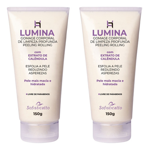  Kit 2 Esfoliante Corporal Lumina Gomage Limpeza Profunda