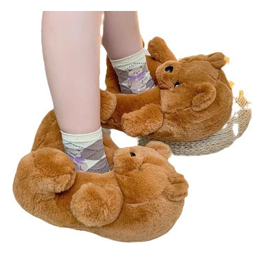 Cabibara Bear Home Invierno Caliente Algodón Zapatillas