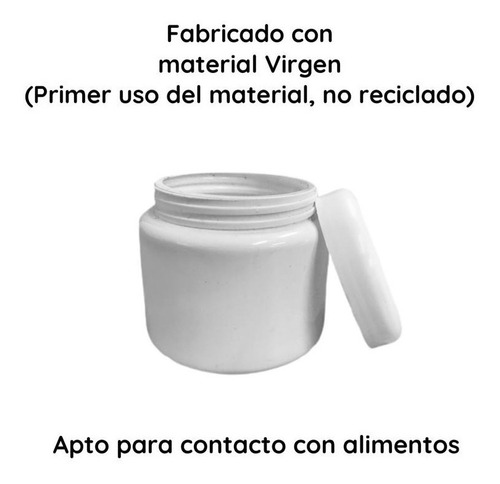 Imagen 7 de 10 de Potes Plasticos 350 Cc Redondo Blanco Pvc X 90 Un.