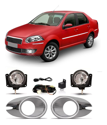 Farol Neblina Fiat Siena 2008 A 2009 Milha Auxiliar Botão