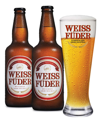 Combo Cerveja Weiss Füder 2 Garrafas + 1 Copo