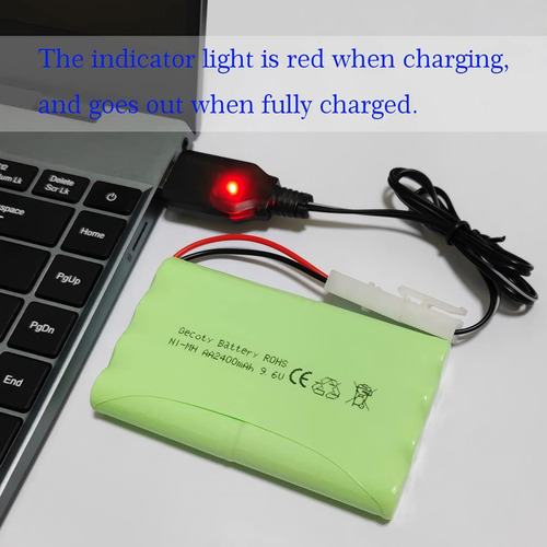 Tamiya Plug Nimh 2400mah Batería Aa Recargable Con Cable De