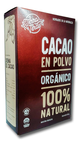 Cacao Orgánico Terra Verde® 200g | 100% Natural Sin Azúcar
