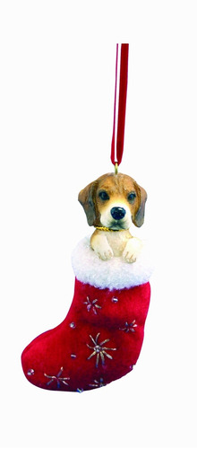 Beagle Calcetin Navidad Ornamento  Santa 's Little Pals 