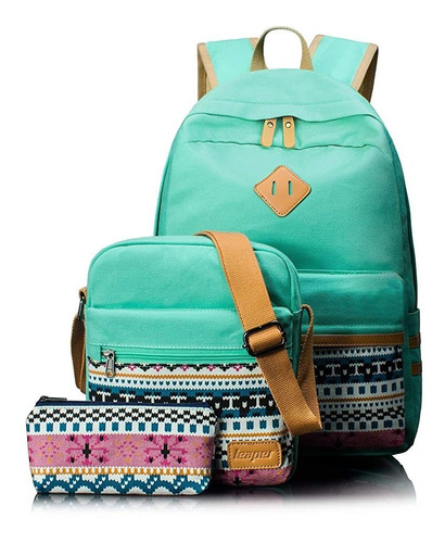Leaper Canvas Laptop Bag School Backpack Bolso Bandolera Mon