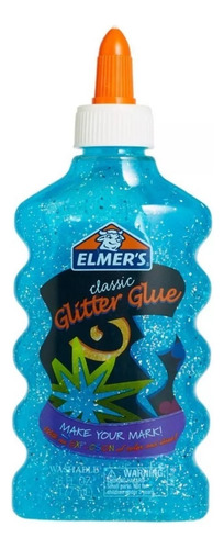 Pegameto Glitter Glue Color Azul Marca Elmers 177ml Brillant