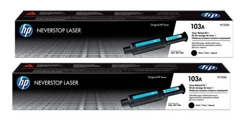 2 Toner Hp 103a Original Negro (w1103a) Neverstop 1000 1200