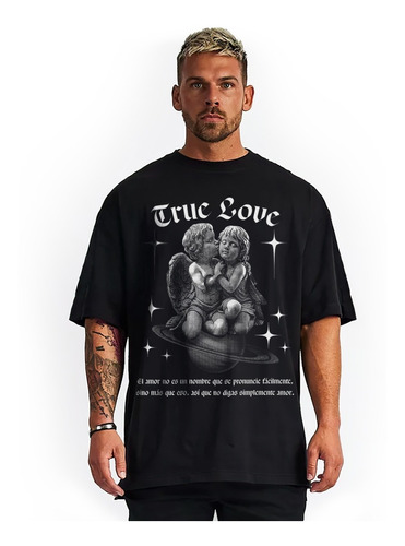 Polera Hombre Oversize Fit Regalo True Love (amor Verdadero)