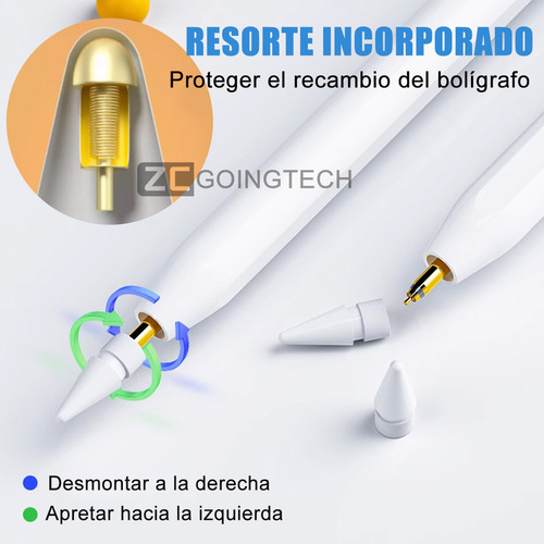 . 6pz Puntas Repuesto For Apple Pencil 1st 2nd Usb-c Con