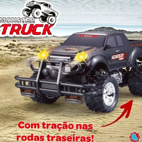 Carrinho de Controle Remoto Pick Up Monster Truck Polibrinq