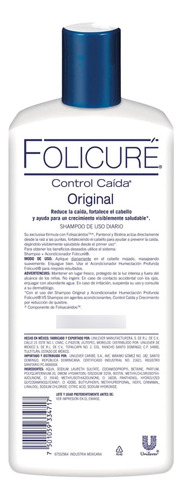 Shampoo Folicuré Original Control Caída 700 Ml