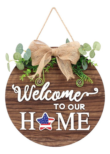 Bienvenida Puerta De La Pared Decorativo Colgante Flor Al