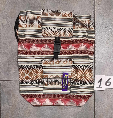 Imagen 8 de 9 de Mochila Aguayo Bolso Artesanal Étnica Regulable Artesanal