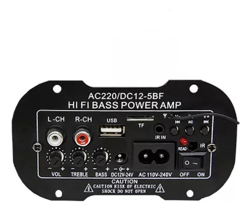 Amplificador De Audio Con Bluetooth Aux Radio Etc