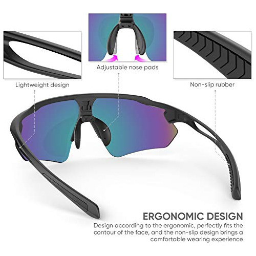 Gafas De Ciclismo, Montura Irrompible Tr90 Gafas De Sol...