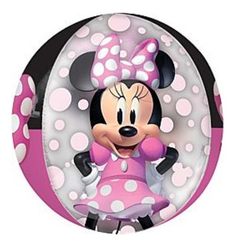 Globo Orbz Minnie Mouse Rosa Transpar Clasico Forever Fiesta