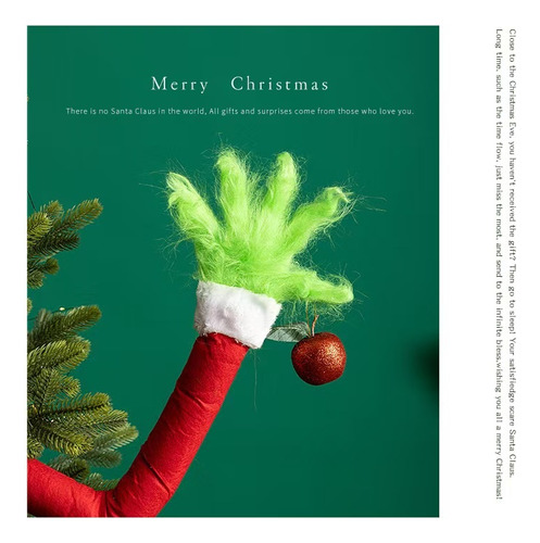 Christmas Tree Ornament Green Fur Arm