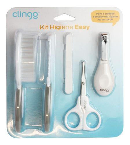 Kit Higiene Easy - Bebe - Branco E Cinza - Clingo