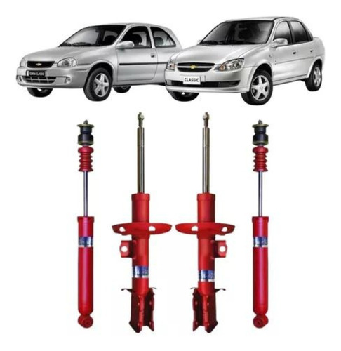 Kit X4 Amortiguadores Fric Rot Corsa - Classic 1.4 1.6