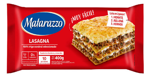 Lasagna 0% Colesterol Matarazzo 400 G