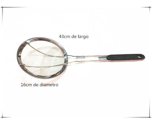 Imagen 1 de 3 de Colador Malla Cerrada 100% De Acero Inoxidable 16cm