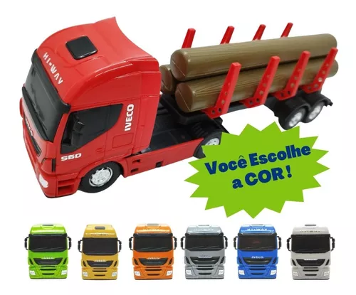 Caminhao Iveco HI-Way com Toras de Madeira - USUAL BRINQUEDOS