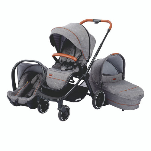 Cochecito Carestino Beverly V2 Con Accesorios - Gris