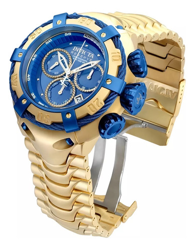 Relógio Invicta Reserve Thunderbolt 21347 53mm Gold 18k Blue