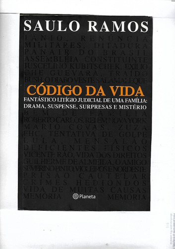 Livro Código Da Vida  - Saulo Ramos