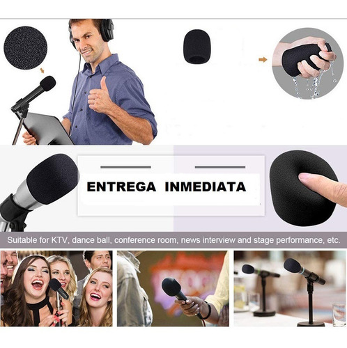 Espuma Microfono Grande De Mano O Estudio Entrega Inmediata