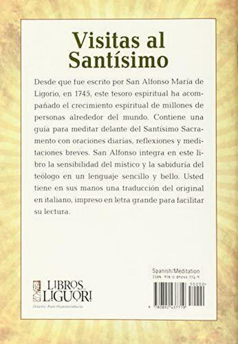 Libro Visitas Al Santísimo Por San Alfonso Ligorio [ Dhl ]