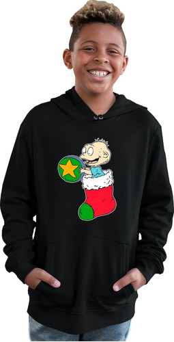 Sudadera Niña O Niño Negra Navideña De Tommy Rugrats 