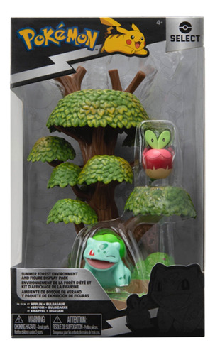 Playset De 15 Cm Floresta Com Bulbasauro E Applin 3284 Sunny