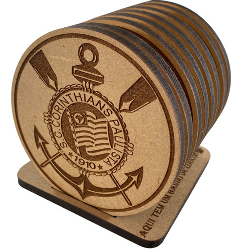 Imagem 1 de 7 de Porta Copos Escudos Chopp Kit 8 Unidades Corinthians Times