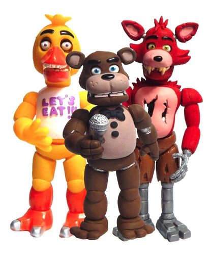 Combo 3 Figuras Five Nights Freddys Fnaf Foxy Chica Juguetes