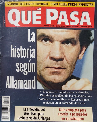 Revista Que Pasa N°1476 La Historia Según Allamand (aa896