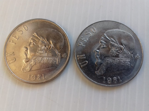 México 1 Peso Año 1981 Con El Ocho Cerrado Moneda Km#460 C/u