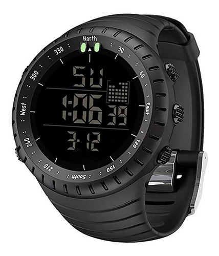Reloj pulsera digital Smael 1237 con correa de resina color negro