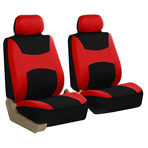 Juego De Fundas Para Asientos De Coche Fh Group De Tela Roja