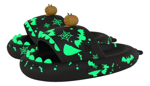 Sandalias De Suela Gruesa Christmas Glow Shark, Ropa De Abri