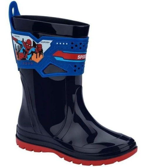 bota de borracha infantil homem aranha