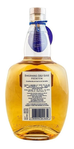 Imagem 2 de 3 de Cachaça Engenho São Luiz Premium Carvalho 600ml 18 Meses