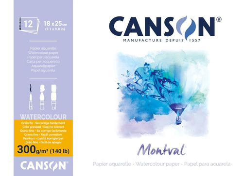 Canson Montval 18x25 - Papel Para Acuarela