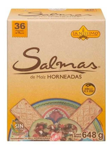 Galletas De Maíz Horneadas Salmas Sanissimo (36piezas)