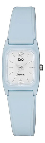 Reloj Q&q Correa Pvc Celeste Fondo Blanco V33a006vy Febo